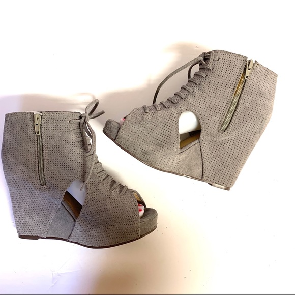 Jeffrey Campbell Perforated Wedge Peep Toe Bootie - Picture 4 of 8